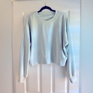 Lululemon Perfectly Oversized Cropped Crew, light blue, size 4